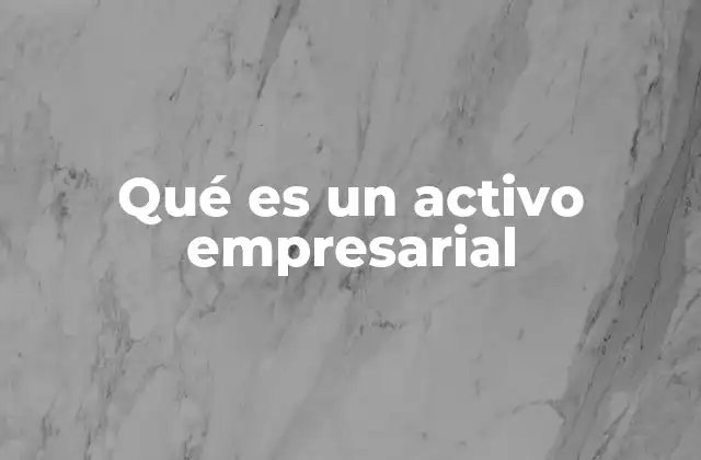 Qué es un Activo Empresarial