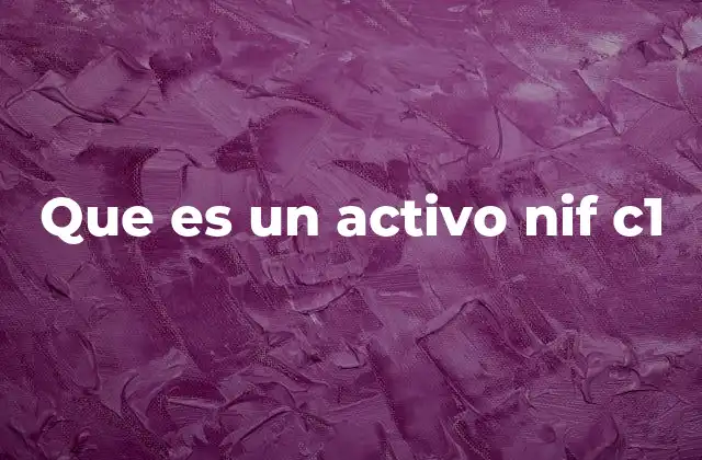 Que es un Activo Nif C1
