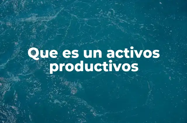 Que es un Activos Productivos