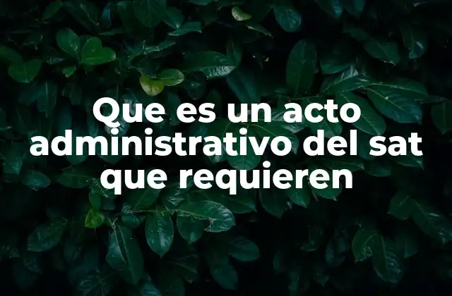El papel del SAT en la emisión de actos administrativos