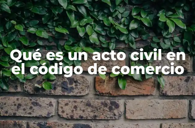 Qué es un Acto Civil en el Código de Comercio