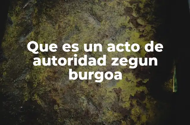 Que es un Acto de Autoridad Zegun Burgoa