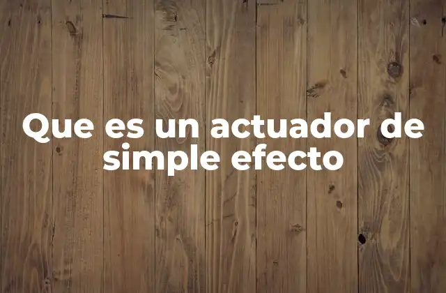 Que es un Actuador de Simple Efecto