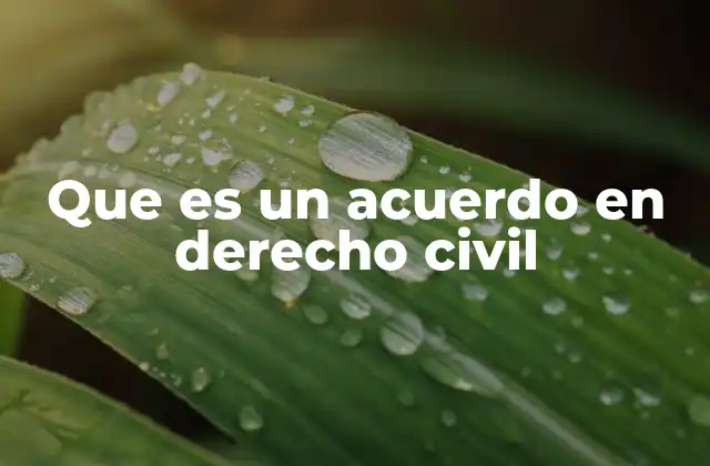 Que es un Acuerdo en Derecho Civil
