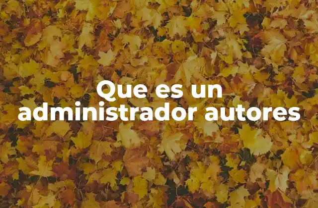 Que es un Administrador Autores