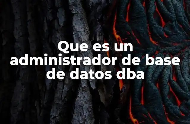 Que es un Administrador de Base de Datos Dba