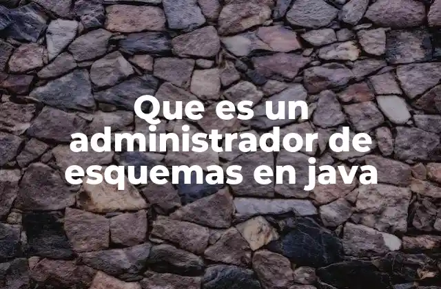 Que es un Administrador de Esquemas en Java