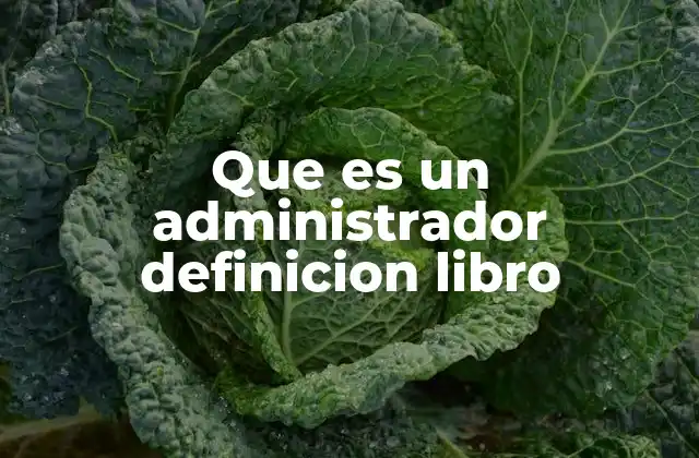 Que es un Administrador Definicion Libro