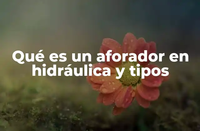 Qué es un Aforador en Hidráulica y Tipos