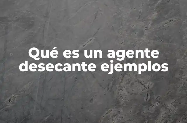 Qué es un Agente Desecante Ejemplos