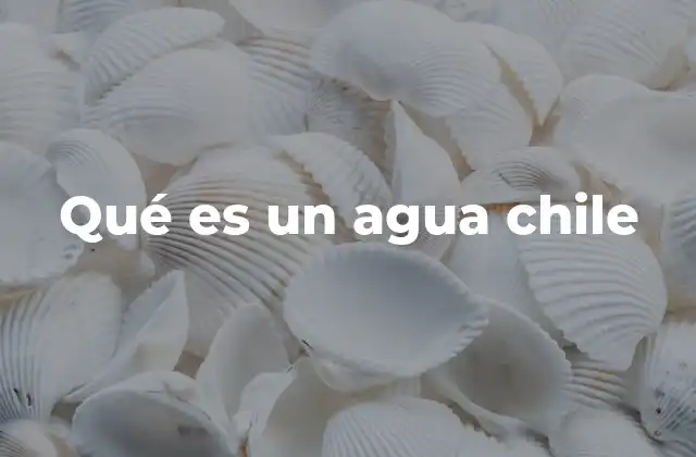 Qué es un Agua Chile