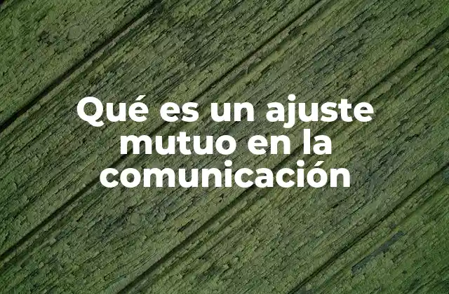 Qué es un Ajuste Mutuo en la Comunicación