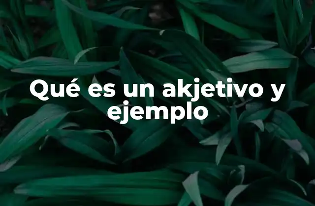Qué es un Akjetivo y Ejemplo