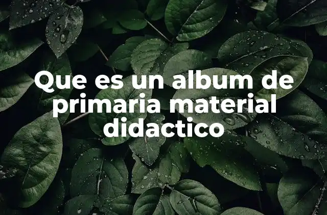 Que es un Album de Primaria Material Didactico