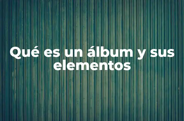 Qué es un Álbum y Sus Elementos