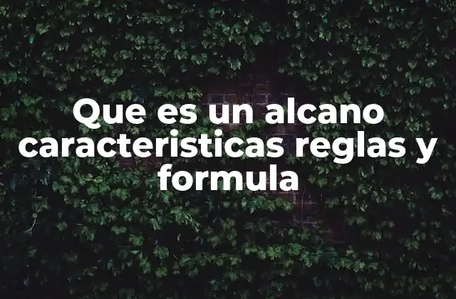 Que es un Alcano Caracteristicas Reglas y Formula
