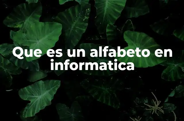 Que es un Alfabeto en Informatica