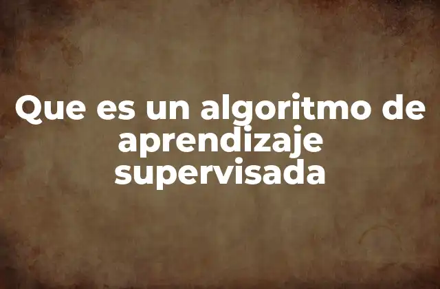 Que es un Algoritmo de Aprendizaje Supervisada 2 Fundamentos del aprendizaje supervisado