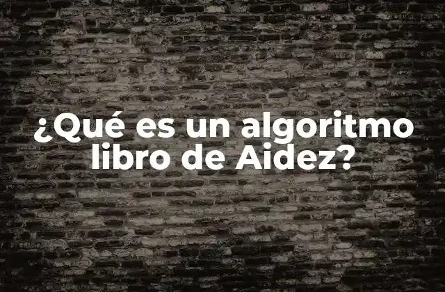 ¿qué es un Algoritmo Libro de Aidez?