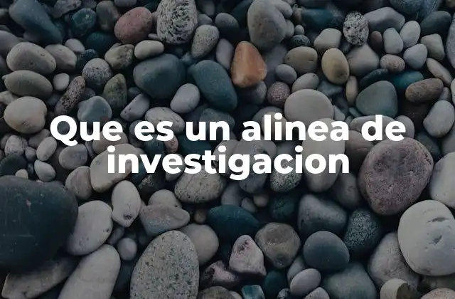 Que es un Alinea de Investigacion