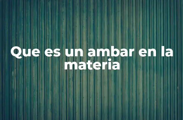 Que es un Ambar en la Materia