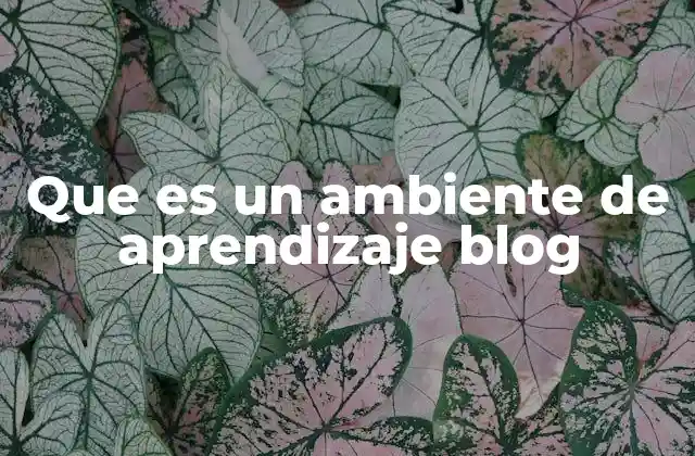 Que es un Ambiente de Aprendizaje Blog