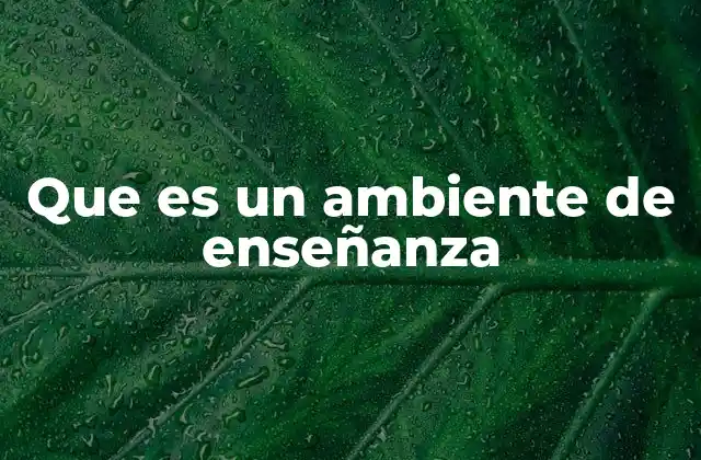 Que es un Ambiente de Enseñanza