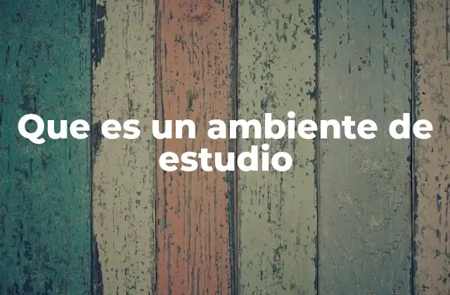 Que es un Ambiente de Estudio