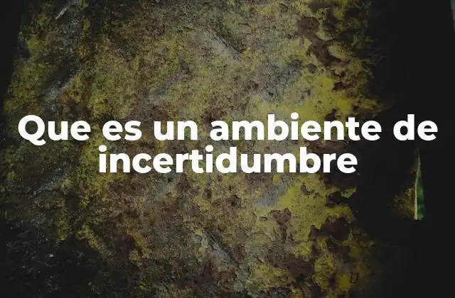 Que es un Ambiente de Incertidumbre