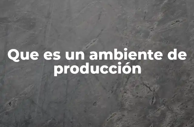 Que es un Ambiente de Producción