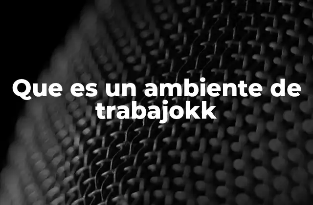 Que es un Ambiente de Trabajokk