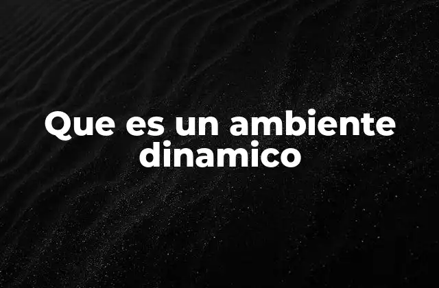 Que es un Ambiente Dinamico