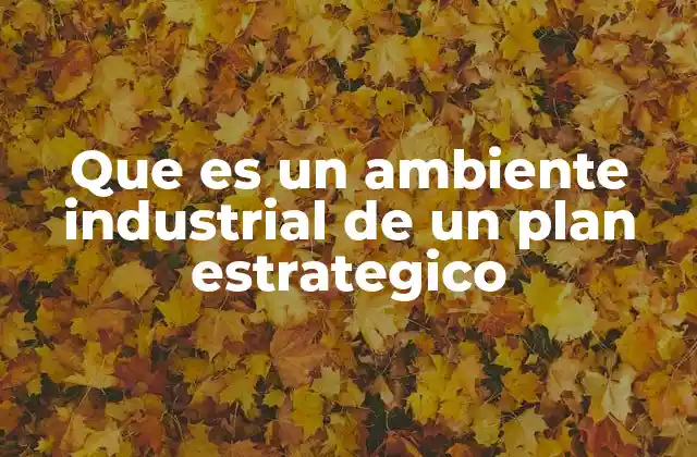 Que es un Ambiente Industrial de un Plan Estrategico