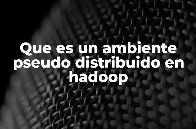 Que es un Ambiente Pseudo Distribuido en Hadoop