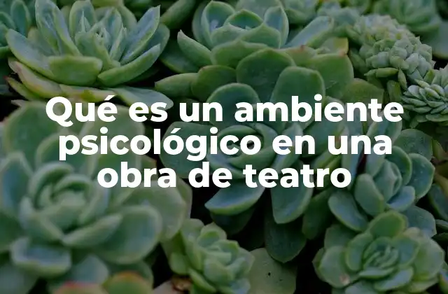 Qué es un Ambiente Psicológico en una Obra de Teatro