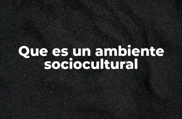 Que es un Ambiente Sociocultural