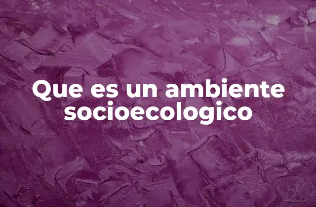 Que es un Ambiente Socioecologico