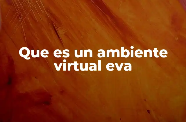 Que es un Ambiente Virtual Eva