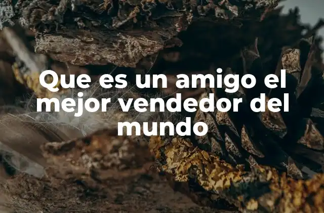 Que es un Amigo el Mejor Vendedor Del Mundo