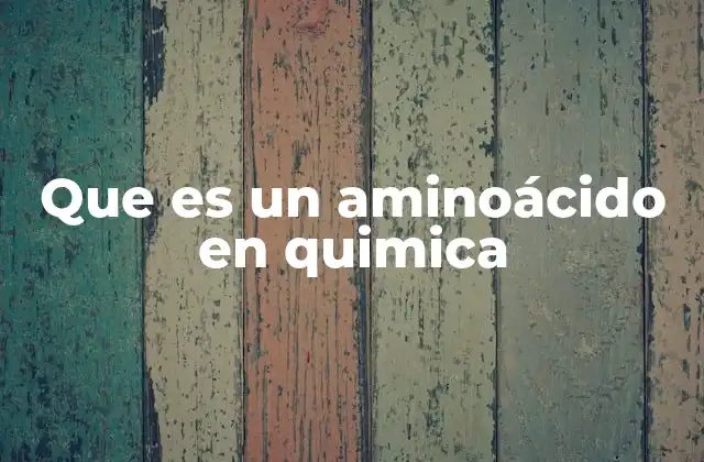 Que es un Aminoácido en Quimica