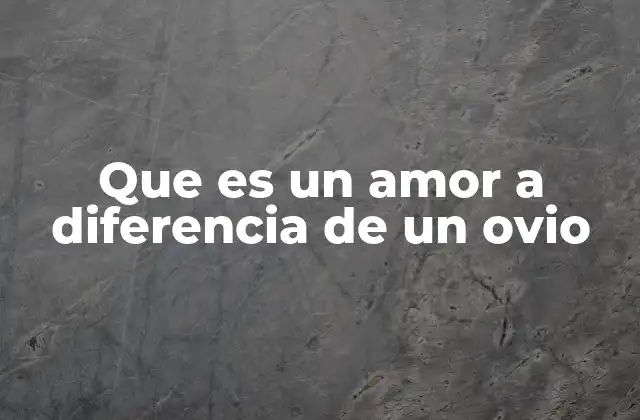 Que es un Amor a Diferencia de un Ovio