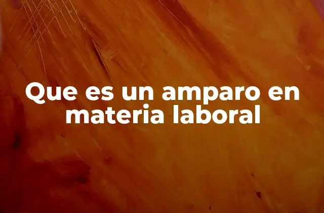 Que es un Amparo en Materia Laboral