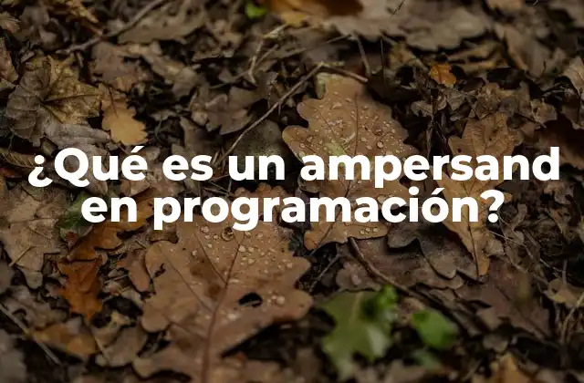 ¿qué es un Ampersand en Programación?