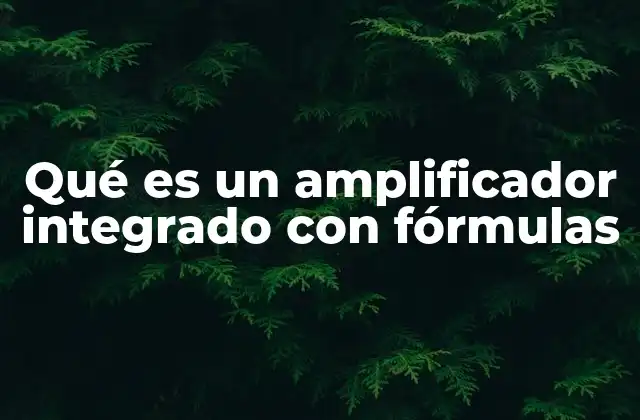 Qué es un Amplificador Integrado con Fórmulas 2 Funcionamiento básico de los amplificadores integrados