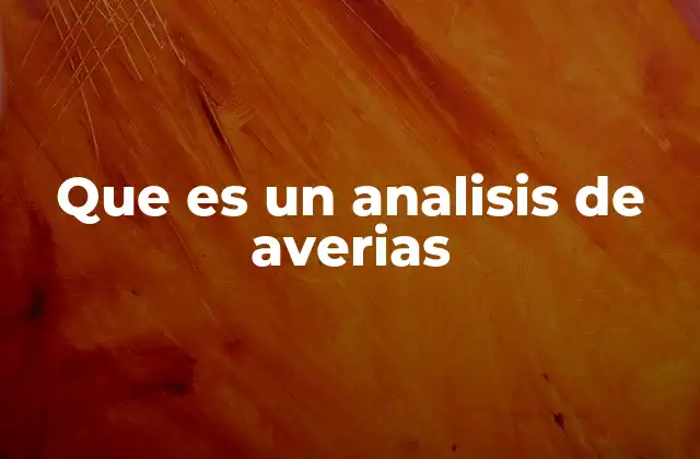 Que es un Analisis de Averias