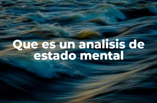 Que es un Analisis de Estado Mental