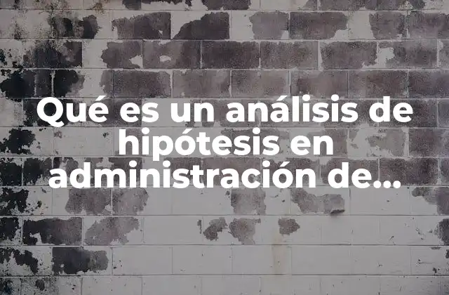 Qué es un Análisis de Hipótesis en Administración de Proyectos