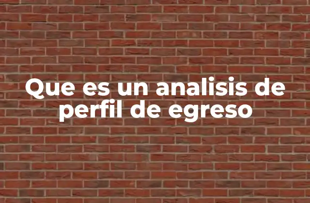 Que es un Analisis de Perfil de Egreso