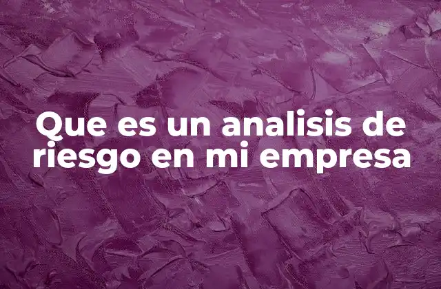Que es un Analisis de Riesgo en Mi Empresa