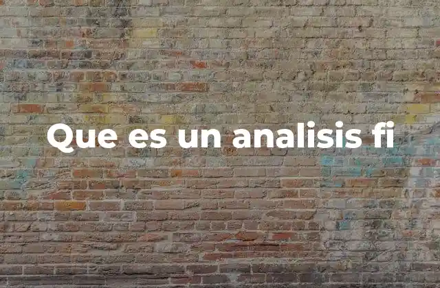 Que es un Analisis Fi